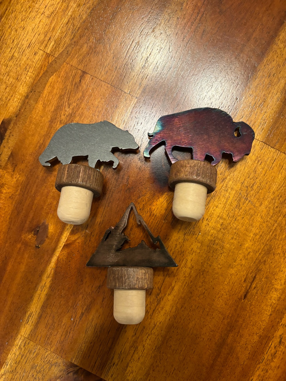 Bear, Buffalo & Mountain Wine Stoppers - Blue Moon Metals